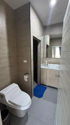 a bathroom with a toilet and a sink at New Years Super Fancy 2br Villa near Cafe Del Mar in Kamala Beach