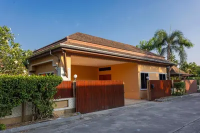 a house with a fence in front of it at V170 4BR Timbuktu villa, Jacuzzi Walk Villa Market in Chalong