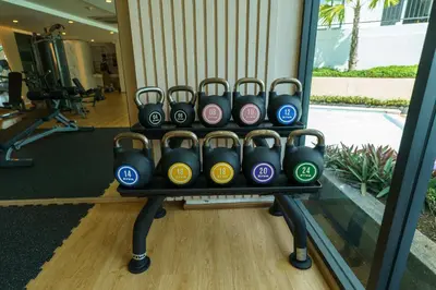 a display ofuayines in a gym at Family 2 Bdr Suite in La Vita Rawai in Rawai Beach