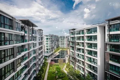 an aerial view of apartment buildings at Royal Lee Condo in Ban Bo Han