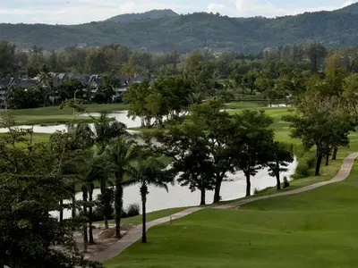a view of the green at a golf course at Skypark by Villacarte in Laguna Phuket