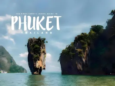 an island in the water with the words phuket island at XX GO INN Patong Beach in Patong Beach