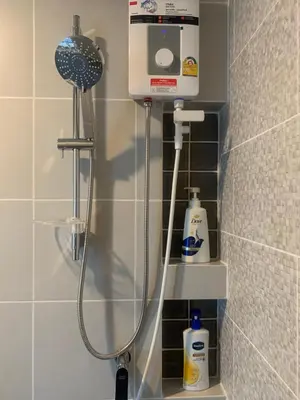a shower in a bathroom with a shower at 9169SiriplaceAirport in Ban Muang Mai (1)