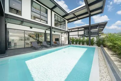 an image of a swimming pool in a house at Innovative 4BR Villa Sunset Garden 1 with Oxygen Pool in Rawai Beach
