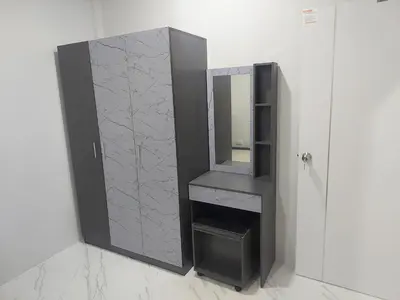a black cabinet with a mirror in a room at 629 Home for rent, Rawai in Ban Saiyuan (1)