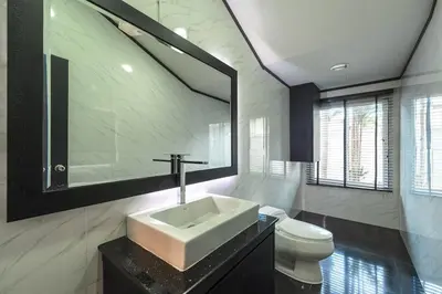 a bathroom with a sink and a toilet at V175 Huge 21M Pool 5-BR 1Km 2 Kamala Beach in Kamala Beach