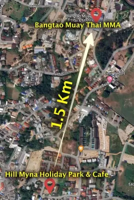 a map of a city with a parking lot at Apartments Near Bangtao Muay Thai & MMA in Ban Thalat Choeng Thale