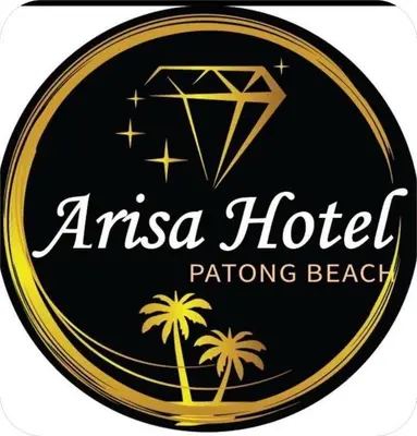 a sign for anza hotel rating beach with palm trees at Arisa Hotel Patong Beach in Patong Beach