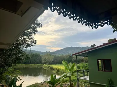 a view of a river from a house at Chill Apartment Lake View in Rawai Beach
