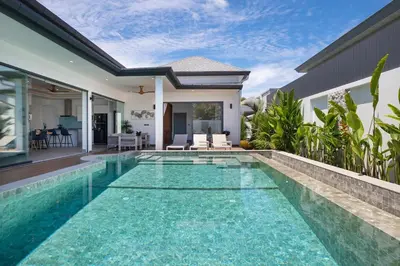a swimming pool in the backyard of a villa at Two-Bedroom Villa with Salt Pool in Rawai villa hapai in Rawai Beach