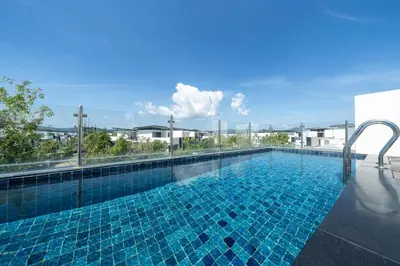 a swimming pool on top of a building at Phuket villa in Laguna in Bang Tao Beach