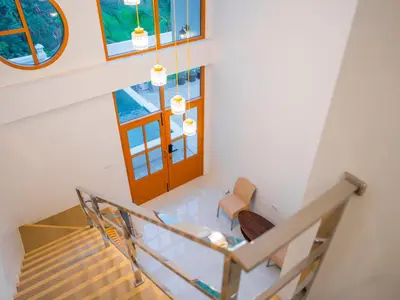 an overhead view of a staircase in a house at 3 Bedroom Villa with Pool near Fitness street in Ban Klang