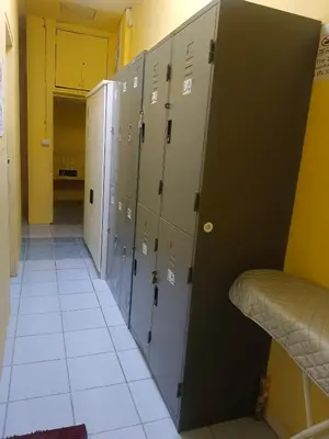 a row of lockers in a locker room at 3Plus1 Hostel Patong in Patong Beach