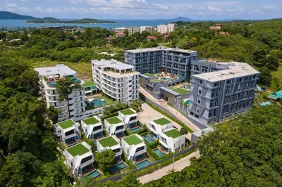 an aerial view of a building at Duplex Naiharn UTL A123 - Perfect Stay near Beach in Rawai Beach