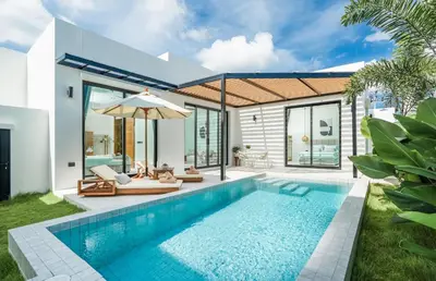 an image of a swimming pool in a villa at Staylar Pool Villas - Bangtao in Ban Pak Lak