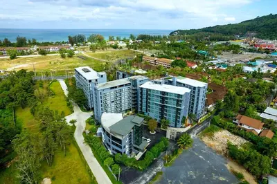an overhead view of a building in a city at Tropics Kamala 2BR Apartment CTG L602-3, Several Pools, Gym & Rooftop in Kamala Beach