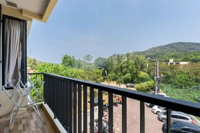 a balcony with a view of a parking lot at The Lago by Villacarte in Rawai Beach