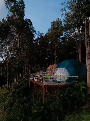a park bench with a tent on top of it at NATUR - Krabi Campsite Glamping & Camping in Krabi town