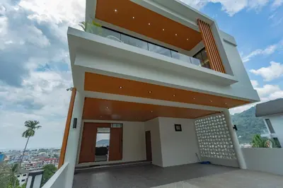 a house with a view of a city at Luxury Seaview Villa in Patong - Villa Yona in Patong Beach