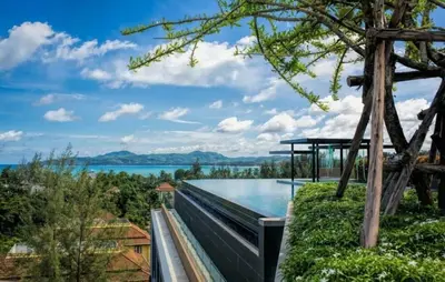 a house with a view of the water at 6th avenue surin in Surin Beach