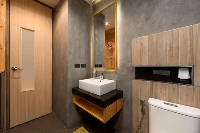 a bathroom with a sink and a toilet at Relife Sol 2 min to Nai Harn beach by TropicLook in Rawai Beach