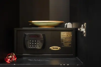 a microwave with a bowl on top of it at C179 Serene and Stylish Getaway in Kamala, Phuket in Kamala Beach