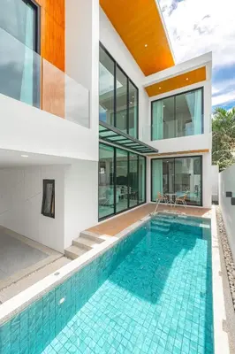 an image of a swimming pool in a house at V190 Tropical Oasis 3BR Villa with Pool & Bathtub in Rawai Beach