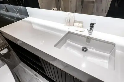a white sink in a bathroom at New 1 Bdr Bellevue Lagoon Bang-Tao Beach in Laguna Phuket