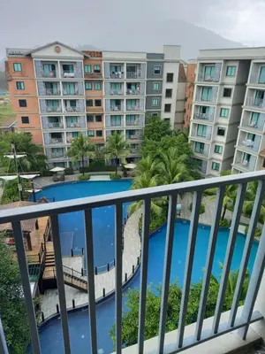 a view of the pool from the balcony of a apartment at B9 Ватсап669З5В2I976 in Nai Yang Beach