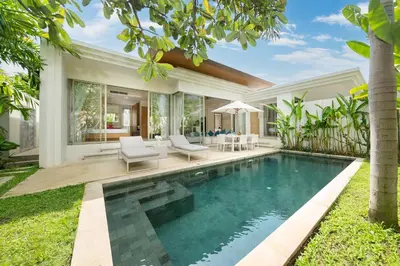 a swimming pool in the backyard of a villa at 3 Bedroom Villa with Private pool in Laguna Phuket