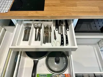 an open drawer with utensils in a refrigerator at JU3 Halo NEW ВатСaп66935B2I976 in Nai Yang Beach