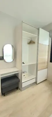 a room with a glass closet with a mirror at SA1 Halo1 NEW ВатСaп66935B2I976 in Nai Yang Beach