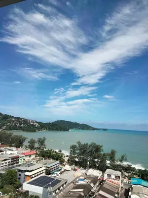 a view of a city and the ocean with buildings at Private 2 Bedroom Seaview at Patong Phuket in Patong Beach