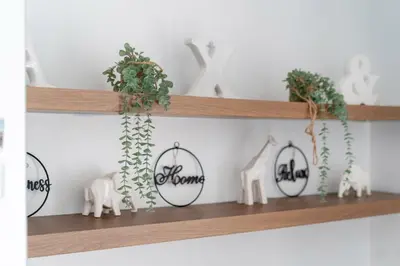 a shelf with plants and animals on it at Sunny Paradise Kamala Beach in Kamala Beach