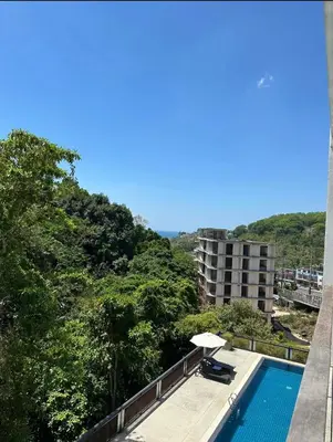 a view of a swimming pool from a building at Grand kamala falls in Kamala Beach
