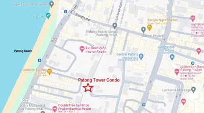 a map of the playing tower concert center at Apartment with jacuzzi - Patong Tower by lofty in Patong Beach