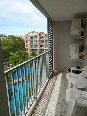 a balcony with chairs and a view of the ocean at В10 Title 2-bedroom 86м2 ВатСaп66935B2I976 in Nai Yang Beach