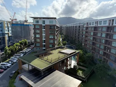 an overhead view of a building with a roof at Dcondo Creek Phuket 2BR in Kathu