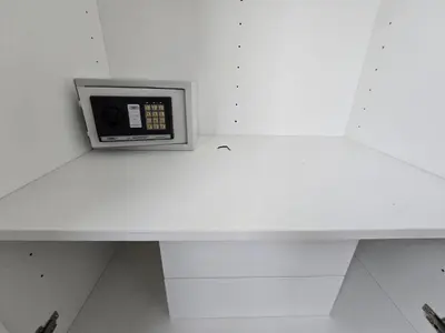 a microwave sitting on a shelf in a room at Easy Stay – 2-Bedroom T2-618 in Phuket Town