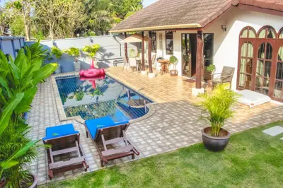 an image of a house with a swimming pool at Serenity Holiday Pool Villa, Bangtao Beach in Surin Beach