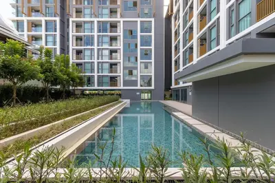 an image of a swimming pool in a building at C228 Brand New Condo Near Beach & Prime Location in Bang Tao Beach
