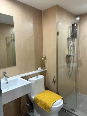 a bathroom with a toilet and a sink and a shower at Cen 1 bed room861 in Phuket Town