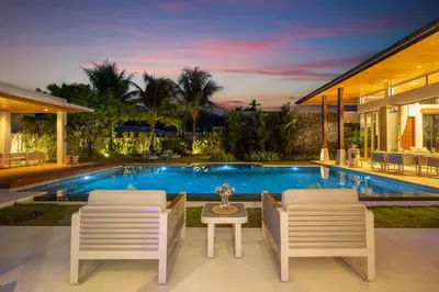 an image of a swimming pool in a house at Luxury 4BR Pool Villa Botanica Bangtao Beach in Ban Thalat Choeng Thale