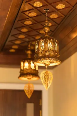 two chandeliers are hanging from a ceiling at Villa Melita 5 bedrooms, hillside location with pool and seaview in Kata Beach