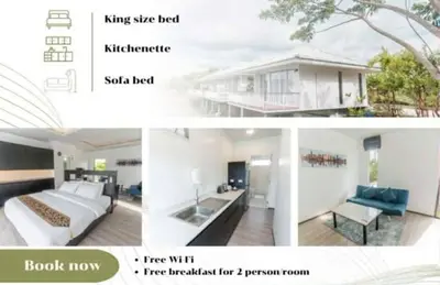 a collage of photos of a hotel room at The wide view resort and restaurant Phuket in Thalang