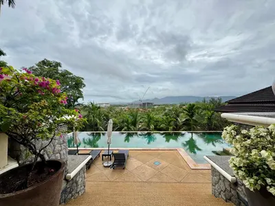 a view of a swimming pool from a house at \u6574\u680b\u9ad8\u5962\u5eb7\u517b\u6cf3\u6c60\u522b\u5885 - \u5e26\u53a8\u5e08\u5973\u4f63 in Layan Beach