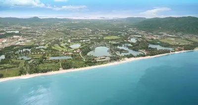 an aerial view of a resort on a beach at Tropical Poolside Villa - SGB4 in Phuket Town