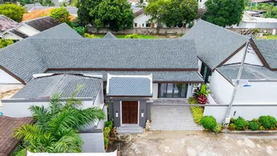 an aerial view of a house at summer stay pool villa in Ban Na Bon