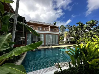 an image of a swimming pool in front of a house at Casa Sakoo pool Villa Naithon in Nai Thon Beach