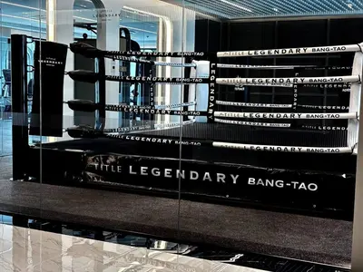 a display case in a shopping mall with books on display at The Legendary Bang Tao 2-bedrooms apart #402 in Bang Tao Beach